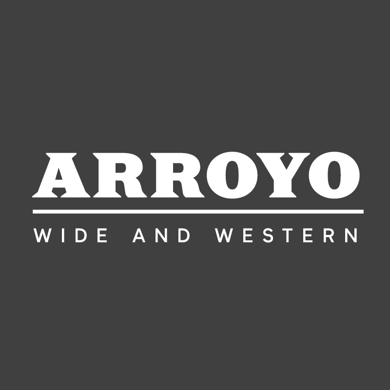 Sample of Arroyo font. Reads: 'Arroyo. Wide + Western'.